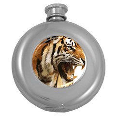 Royal Tiger National Park Round Hip Flask (5 Oz) by Amaryn4rt