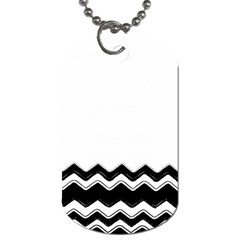 Chevrons Black Pattern Background Dog Tag (one Side) by Nexatart