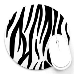 Seamless Zebra Pattern Round Mousepads by Nexatart