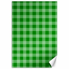 Gingham Background Fabric Texture Canvas 12  X 18   by Nexatart
