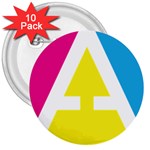 Graphic Design Web Design 3  Buttons (10 pack)  Front