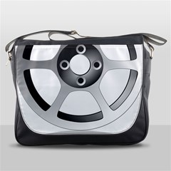 Car Wheel Chrome Rim Messenger Bags by Nexatart