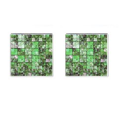 Background Of Green Squares Cufflinks (square) by Nexatart