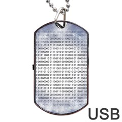 Binary Computer Technology Code Dog Tag Usb Flash (two Sides) by Nexatart