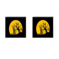 Death Haloween Background Card Cufflinks (square) by Nexatart