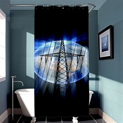 Energy Revolution Current Shower Curtain 36  X 72  (stall)  by Nexatart