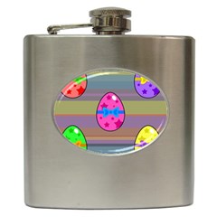 Holidays Occasions Easter Eggs Hip Flask (6 Oz) by Nexatart