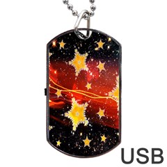 Holiday Space Dog Tag Usb Flash (two Sides) by Nexatart