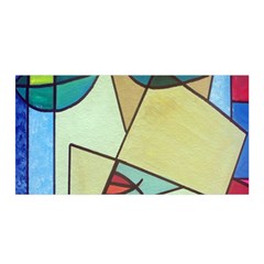 Abstract Art Face Satin Wrap by Nexatart
