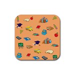 School Rocks! Rubber Coaster (Square)  Front