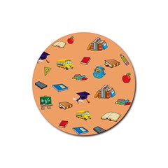 School Rocks! Rubber Round Coaster (4 Pack)  by athenastemple