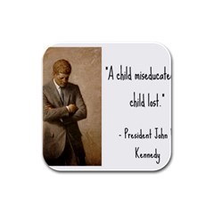 A Child Is Miseducated    Rubber Square Coaster (4 Pack)  by athenastemple