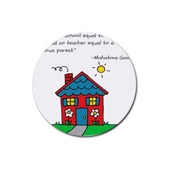 No School Greater    Rubber Round Coaster (4 Pack)  by athenastemple