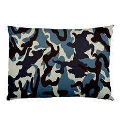 Blue Water Camouflage Pillow Case (two Sides) by Nexatart