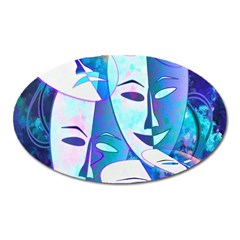 Abstract Mask Artwork Digital Art Oval Magnet by Nexatart