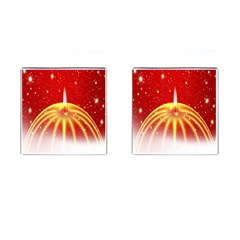 Advent Candle Star Christmas Cufflinks (square) by Nexatart
