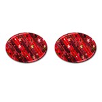 Advent Star Christmas Poinsettia Cufflinks (Oval) Front(Pair)