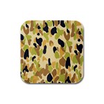 Army Camouflage Pattern Rubber Square Coaster (4 pack)  Front