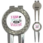 I Love You My Valentine (white) Our Two Hearts Pattern (white) 3-in-1 Golf Divots Front