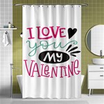 I Love You My Valentine (white) Our Two Hearts Pattern (white) Shower Curtain 48  x 72  (Small)  Curtain(48  X 72 ) - 42.18 x64.8  Curtain(48  X 72 )