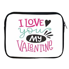 I Love You My Valentine (white) Our Two Hearts Pattern (white) Apple Ipad 2/3/4 Zipper Cases by FashionFling