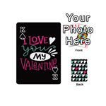  I Love You My Valentine / Our Two Hearts Pattern (black) Playing Cards 54 (Mini)  Front - SpadeK