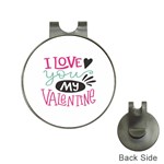 I Love You My Valentine / Our Two Hearts Pattern (white) Hat Clips with Golf Markers Front