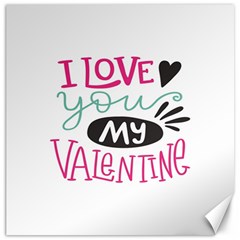 I Love You My Valentine / Our Two Hearts Pattern (white) Canvas 20  X 20   by FashionFling