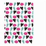 My Every Moment Spent With You Is Diamond To Me / Diamonds Hearts Lips Pattern (white) Small Garden Flag (Two Sides) Back