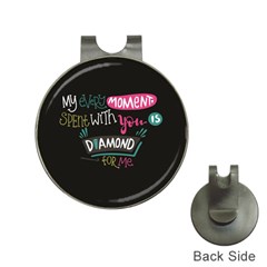 My Every Moment Spent With You Is Diamond To Me / Diamonds Hearts Lips Pattern (black) Hat Clips With Golf Markers by FashionFling