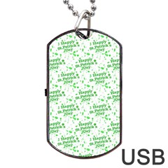 Saint Patrick Motif Pattern Dog Tag Usb Flash (one Side) by dflcprints