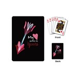 My Heart Points To Yours / Pink and Blue Cupid s Arrows (black) Playing Cards (Mini)  Back