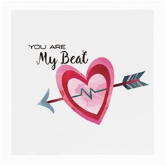 You Are My Beat / Pink And Teal Hearts Pattern (white)  Medium Glasses Cloth by FashionFling