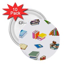 Bookworm Pattern 2 25  Buttons (10 Pack)  by athenastemple