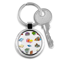 Bookworm Pattern Key Chains (round)  by athenastemple