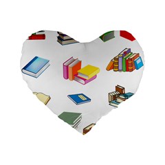 Bookworm Pattern Standard 16  Premium Heart Shape Cushions by athenastemple