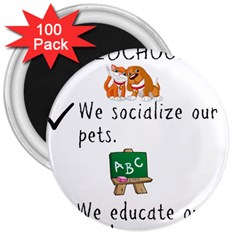 Homeschoolers Socialize 3  Magnets (100 Pack) by athenastemple