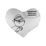 Super Standard 16  Premium Flano Heart Shape Cushions Front