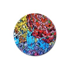 Colorful Graffiti Art Magnet 3  (round) by Nexatart