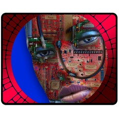 Display Dummy Binary Board Digital Double Sided Fleece Blanket (medium)  by Nexatart