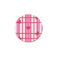 Fabric Magenta Texture Textile Love Hearth Golf Ball Marker by Nexatart