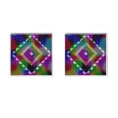 Embroidered Fabric Pattern Cufflinks (square) by Nexatart