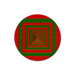 Fabric Texture 3d Geometric Vortex Rubber Round Coaster (4 pack)  Front