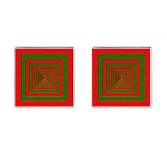 Fabric Texture 3d Geometric Vortex Cufflinks (square) by Nexatart
