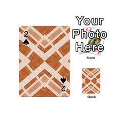Fabric Textile Tan Beige Geometric Playing Cards 54 (mini)  by Nexatart