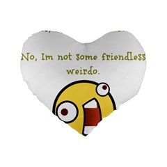 Weirdo Standard 16  Premium Flano Heart Shape Cushions by athenastemple