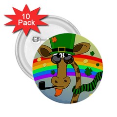 Irish Giraffe 2 25  Buttons (10 Pack)  by Valentinaart