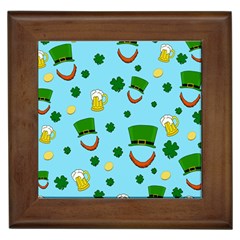 St  Patrick s Day Pattern Framed Tiles by Valentinaart