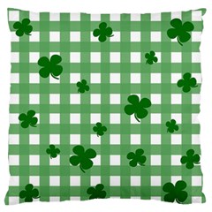Clover Pattern Large Flano Cushion Case (one Side) by Valentinaart