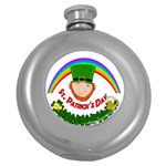 St. Patrick Round Hip Flask (5 oz) Front